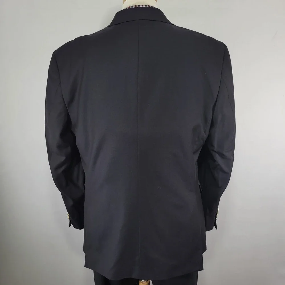 JOS A BANK Signature Men's‎ Sport Coat Blazer Two Button Navy Wool Size 43R
